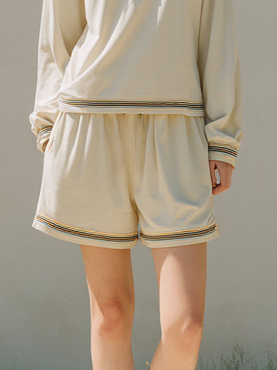 Women's Embroidered Loose-Fit Long-Sleeve Polo Shirt & Casual Shorts Set MDZ2191E5ZRK