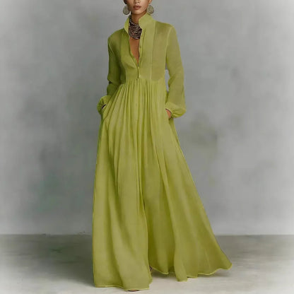 Elisa | Vestido plisado de manga larga