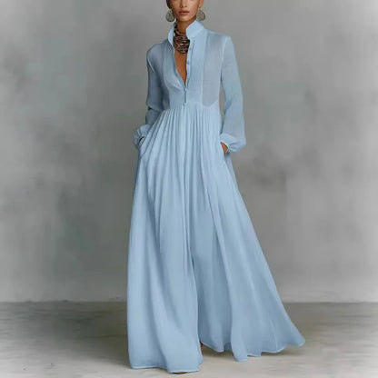 Elisa | Vestido plisado de manga larga